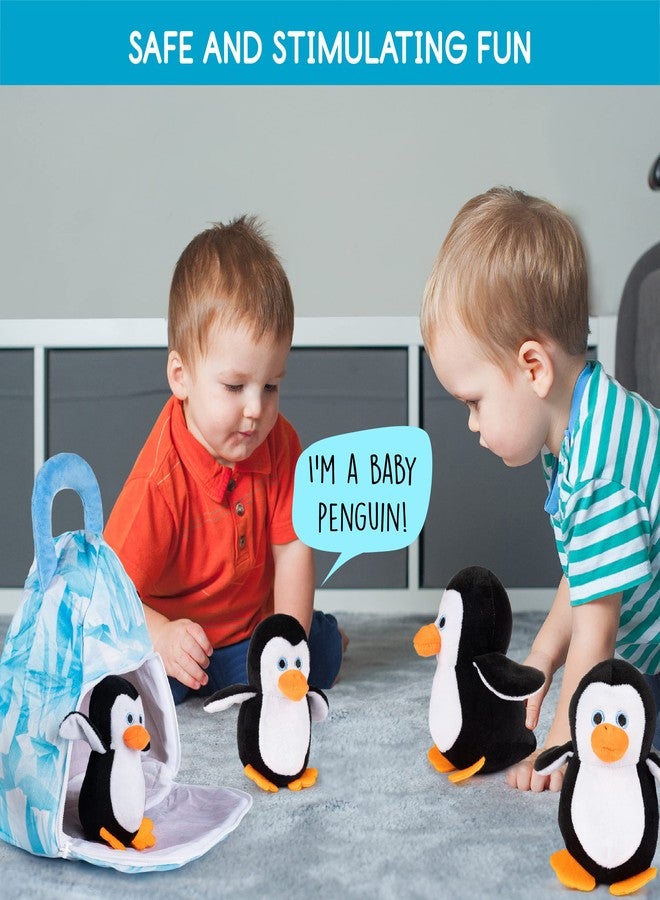 Plush Creations Talking Penguins Plush Toy Set | Includes 4 Talking Soft Plush Penguins with A Plush Glacier Shaped Carrier | Talking Animal Toys | Great Gift for Baby and Toddler Boys or Girls - Image 5